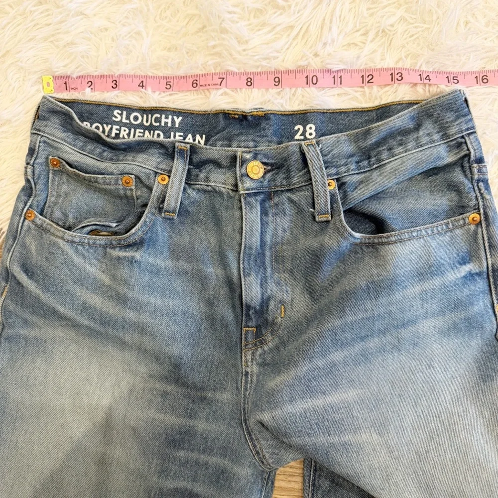 J Crew Slouchy Boyfriend Jeans 28 90s Distressed Medium Wash Spring Capsule